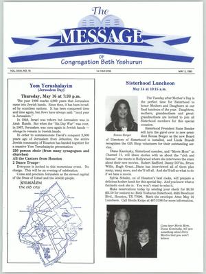 The Message, Volume 23, Number 16, May 1996