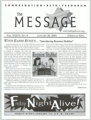 The Message, Volume 36, Number 9, January 2001