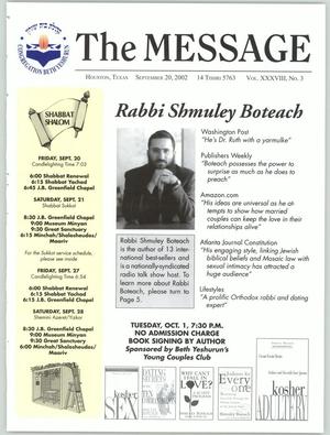 The Message, Volume 38, Number 3, September 2002