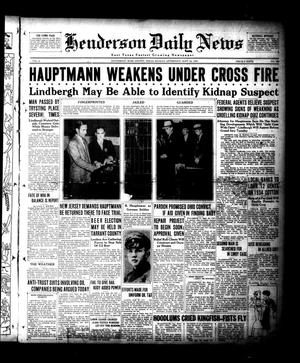 Henderson Daily News (Henderson, Tex.), Vol. 4, No. 162, Ed. 1 Monday, September 24, 1934