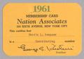 Primary view of [1961 Nation Associates Membership Card]
