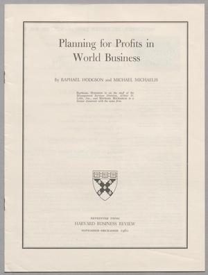 Planning for Profits in World Business
