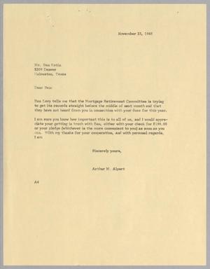 [Letter from Arthur M. Alpert to Ben Kotin, November 23, 1966]