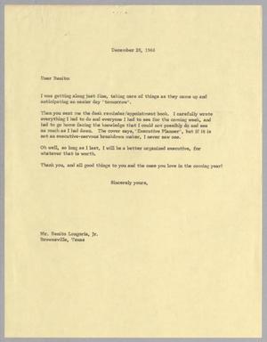 [Letter to Benito Longoria, Jr., December 28, 1966]