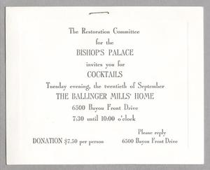 [Invitation from the Restoration Committee for the Bishop's Palace]