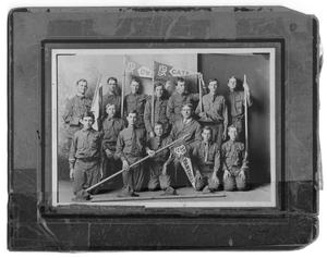 Primary view of object titled '[Boy Scouts with Banners]'.
