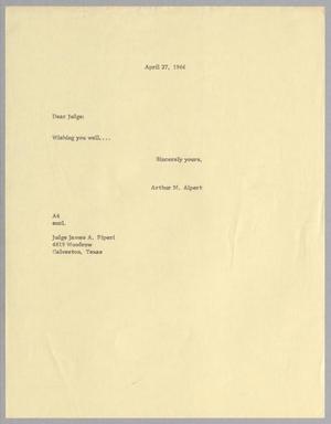[Letter from Arthur M. Alpert to James A. Piperi, April 27, 1966]