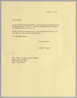 [Letter from Arthur m. Alpert to Walter J. Wells, March 23, 1966]