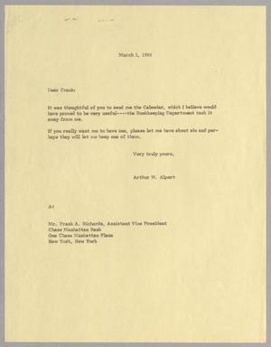 [Letter from Arthur M. Alpert to Frank A. Richards, March 1, 1966]