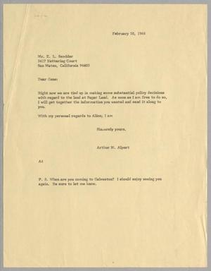 [Letter from Arthur M. Alpert to E. L. Sembler, February 10, 1966]