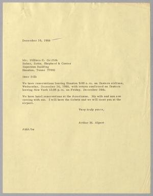 [Letter from Arthur M. Alpert to William C. Griffith, December 10, 1966]