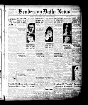 Henderson Daily News (Henderson, Tex.), Vol. 4, No. 184, Ed. 1 Friday, October 19, 1934
