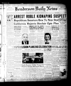 Henderson Daily News (Henderson, Tex.), Vol. 4, No. 200, Ed. 1 Wednesday, November 7, 1934