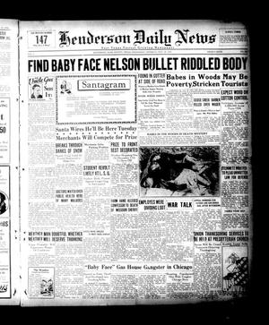 Henderson Daily News (Henderson, Tex.), Vol. 4, No. 218, Ed. 1 Wednesday, November 28, 1934