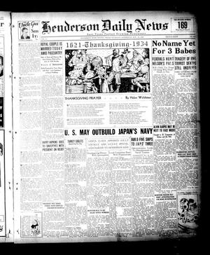 Henderson Daily News (Henderson, Tex.), Vol. 4, No. 219, Ed. 1 Thursday, November 29, 1934