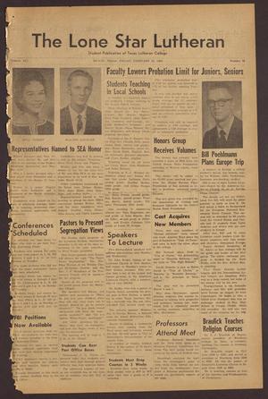 The Lone Star Lutheran (Seguin, Tex.), Vol. 41, No. 16, Ed. 1 Friday, February 12, 1960