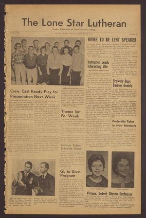 The Lone Star Lutheran (Seguin, Tex.), Vol. 41, No. 18, Ed. 1 Friday, February 26, 1960