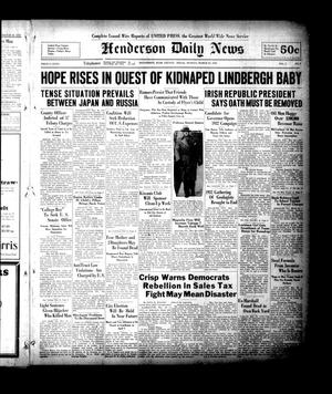 Primary view of object titled 'Henderson Daily News (Henderson, Tex.), Vol. 2, No. 7, Ed. 1 Sunday, March 27, 1932'.