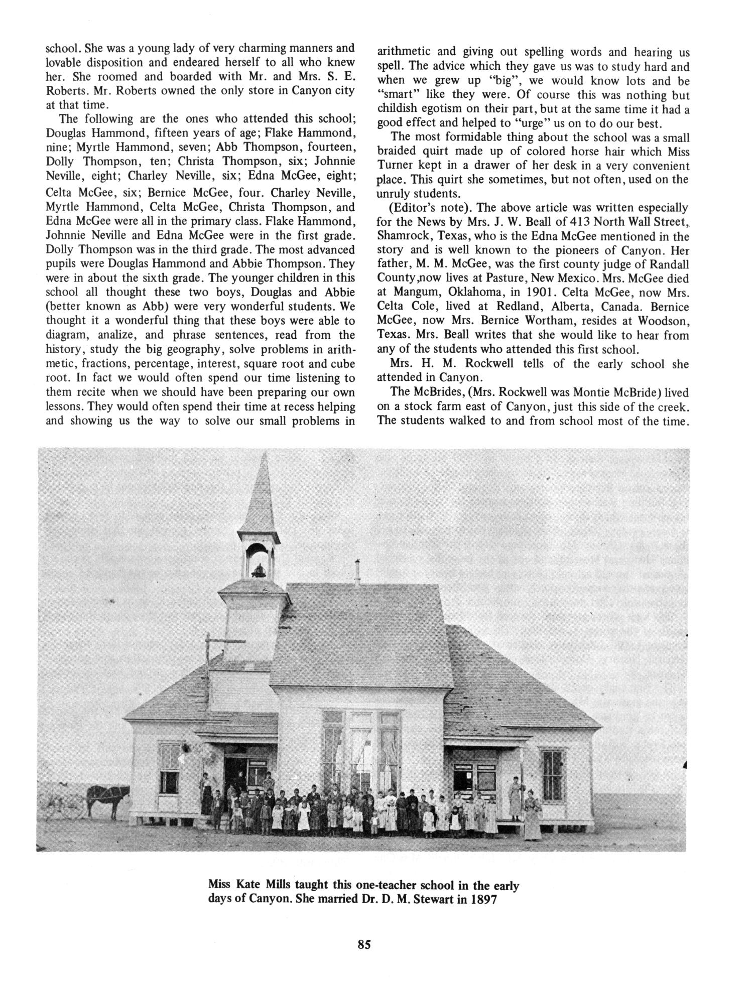 The Randall County Story from 1541 to 1910 Page 85 The Portal to