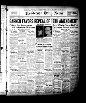 Henderson Daily News (Henderson, Tex.), Vol. 2, No. 81, Ed. 1 Tuesday, June 21, 1932
