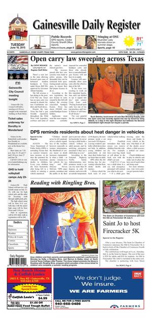 Gainesville Daily Register (Gainesville, Tex.), Vol. 125, No. 204, Ed. 1 Tuesday, June 16, 2015