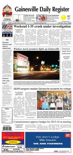 Gainesville Daily Register (Gainesville, Tex.), Vol. 125, No. 249, Ed. 1 Tuesday, August 18, 2015