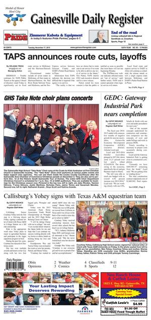 Gainesville Daily Register (Gainesville, Tex.), Vol. 126, No. 56, Ed. 1 Tuesday, November 17, 2015