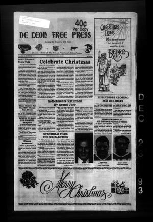 Primary view of object titled 'De Leon Free Press (De Leon, Tex.), Vol. 104, No. 26, Ed. 1 Thursday, December 23, 1993'.
