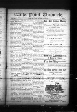 Primary view of object titled 'Wills Point Chronicle. (Wills Point, Tex.), Vol. 19, No. 29, Ed. 1 Thursday, July 9, 1896'.