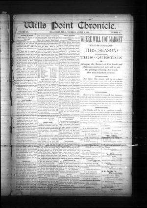Primary view of object titled 'Wills Point Chronicle. (Wills Point, Tex.), Vol. 19, No. 35, Ed. 1 Thursday, August 20, 1896'.