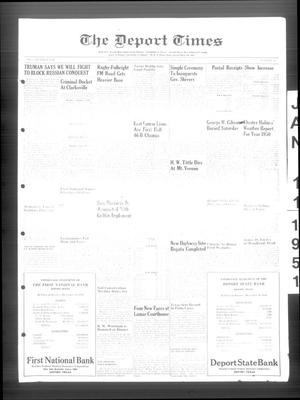 Primary view of object titled 'The Deport Times (Deport, Tex.), Vol. 41, No. 50, Ed. 1 Thursday, January 11, 1951'.