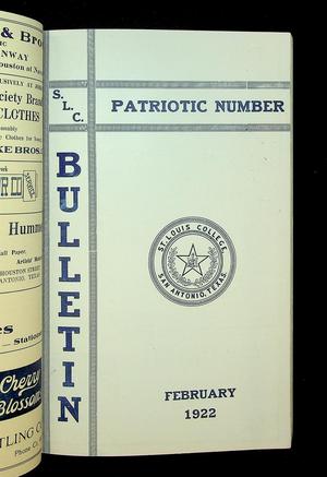 St. Louis College Bulletin (San Antonio, Tex.), Vol. 3, No. 5, Ed. 1, February 1922