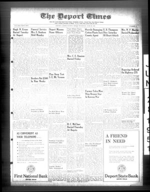 Primary view of object titled 'The Deport Times (Deport, Tex.), Vol. 42, No. 21, Ed. 1 Thursday, June 28, 1951'.