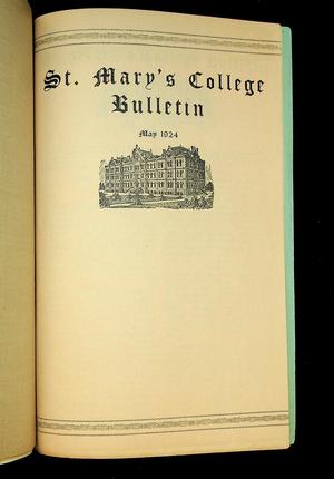 Primary view of object titled 'St. Mary's College Bulletin (San Antonio, Tex.), Vol. 5, No. 8, Ed. 1, May 1924'.