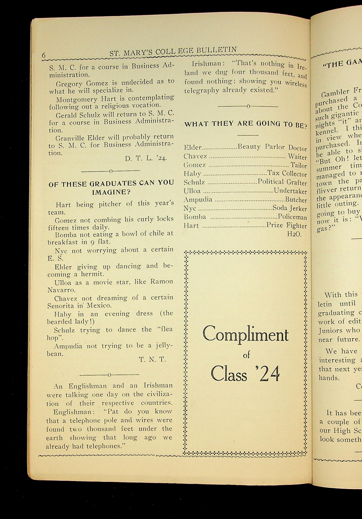 St. Mary's College Bulletin (San Antonio, Tex.), Vol. 5, No. 8, Ed. 1, May 1924
                                                
                                                    [Sequence #]: 8 of 16
                                                