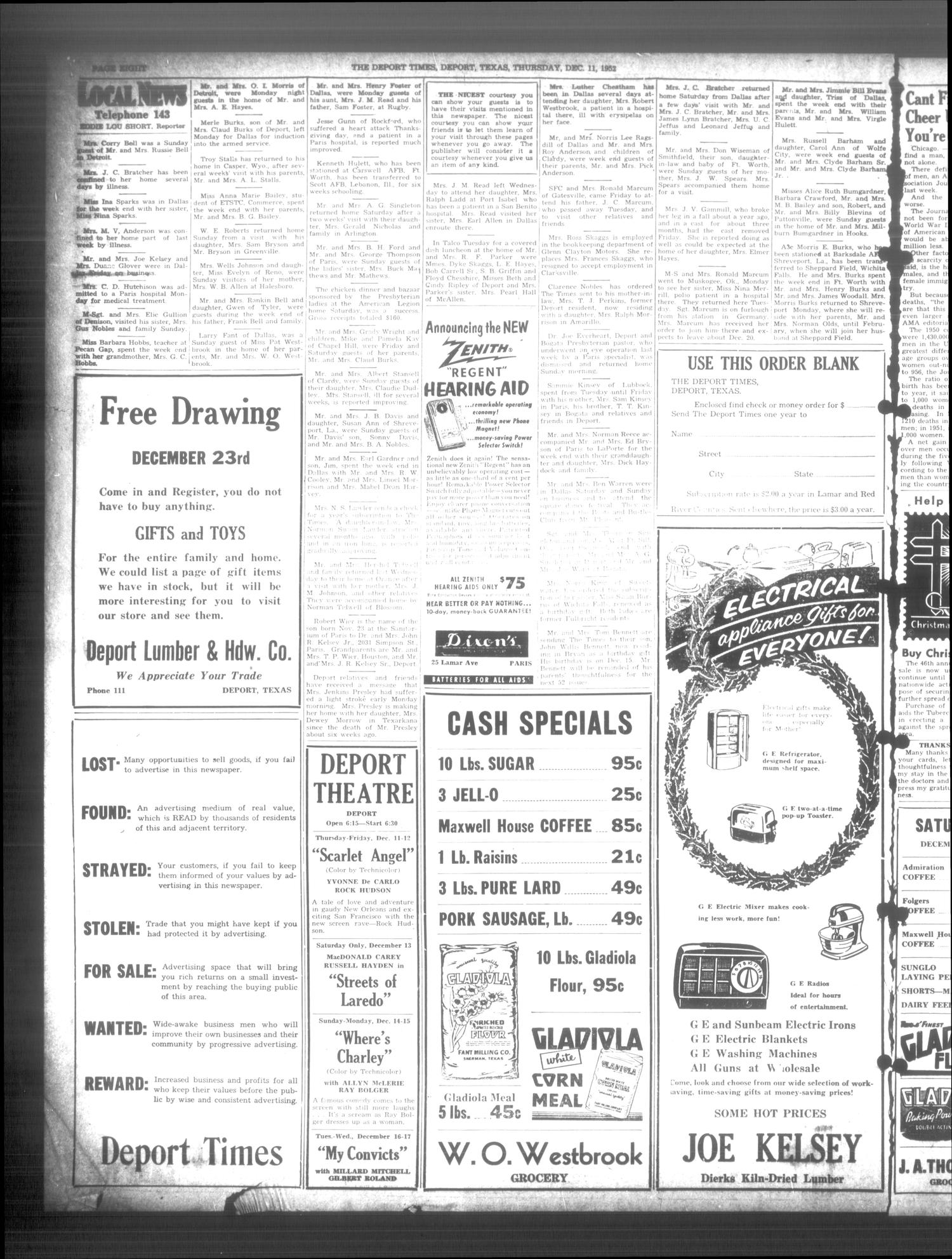 The Deport Times (Deport, Tex.), Vol. 43, No. 45, Ed. 1 Thursday, December 11, 1952
                                                
                                                    [Sequence #]: 8 of 12
                                                
