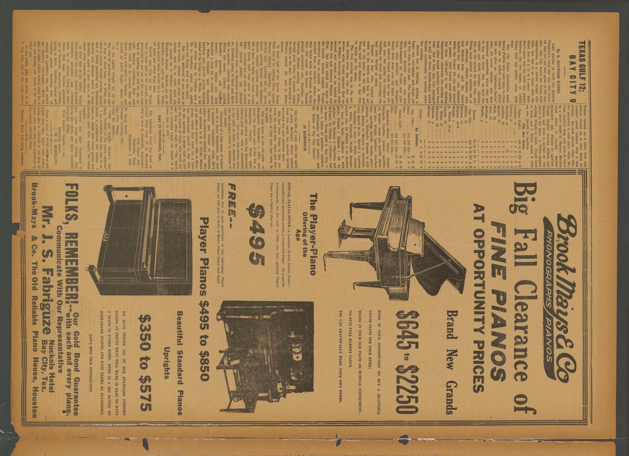 The Matagorda County Tribune (Bay City, Tex.), Vol. 80, No. 29, Ed. 1 Friday, September 11, 1925
                                                
                                                    [Sequence #]: 6 of 8
                                                