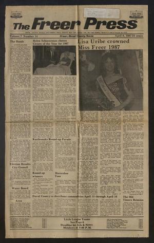 The Freer Press (Freer, Tex.), Vol. 7, No. 14, Ed. 1 Wednesday, April 8, 1987