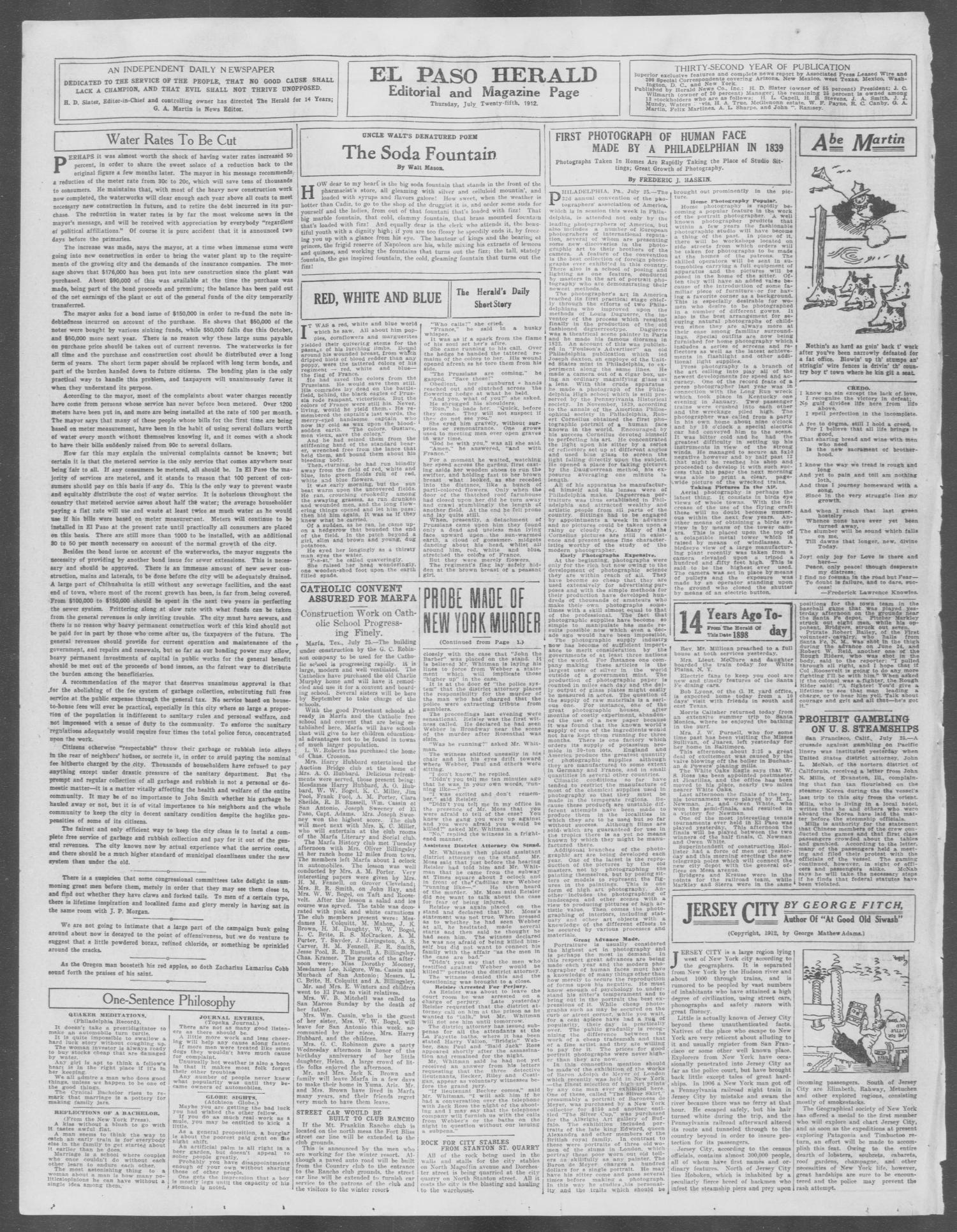 El Paso Herald (El Paso, Tex.), Ed. 1, Thursday, July 25, 1912
                                                
                                                    [Sequence #]: 4 of 14
                                                