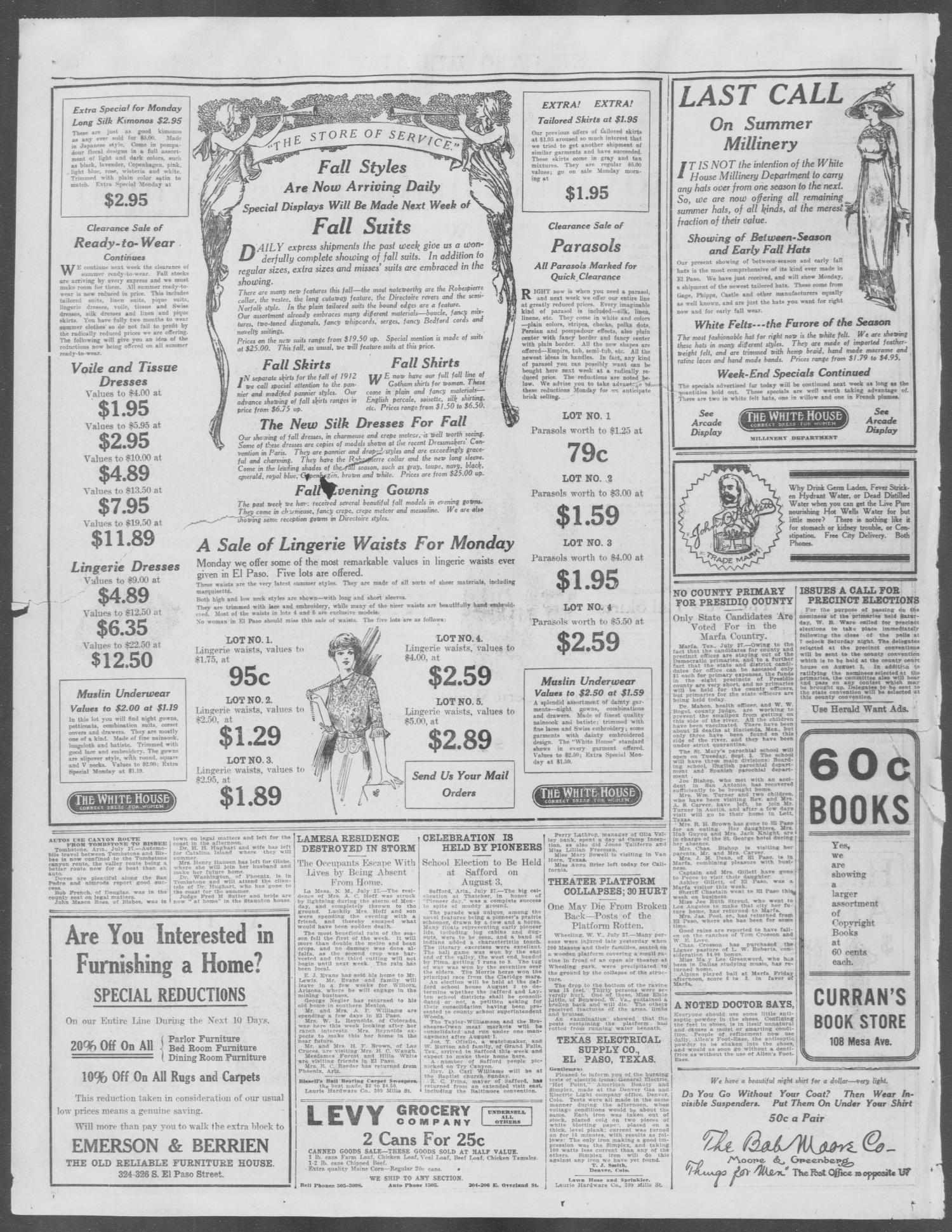 El Paso Herald (El Paso, Tex.), Ed. 1, Saturday, July 27, 1912
                                                
                                                    [Sequence #]: 2 of 26
                                                