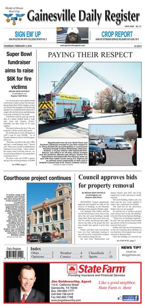 Gainesville Daily Register (Gainesville, Tex.), Vol. 126, No. 111, Ed. 1 Thursday, February 4, 2016