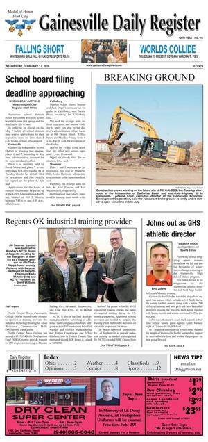 Gainesville Daily Register (Gainesville, Tex.), Vol. 126, No. 119, Ed. 1 Wednesday, February 17, 2016
