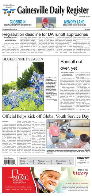 Gainesville Daily Register (Gainesville, Tex.), Vol. 126, No. 163, Ed. 1 Tuesday, April 19, 2016