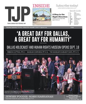 Texas Jewish Post (Dallas, Tex.), Vol. 73, No. 38, Ed. 1 Thursday, September 19, 2019