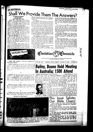 Primary view of Christian Chronicle (Abilene, Tex.), Vol. 17, No. 44, Ed. 1 Friday, August 19, 1960