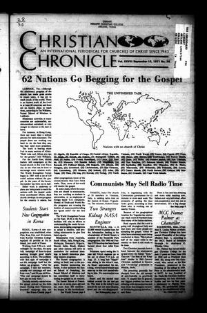 Primary view of object titled 'Christian Chronicle (Austin, Tex.), Vol. 28, No. 30, Ed. 1 Monday, September 13, 1971'.