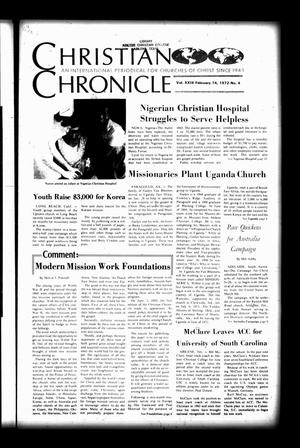 Primary view of object titled 'Christian Chronicle (Austin, Tex.), Vol. 29, No. 4, Ed. 1 Monday, February 14, 1972'.
