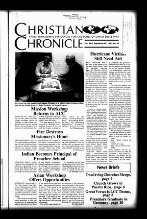 Primary view of object titled 'Christian Chronicle (Austin, Tex.), Vol. 29, No. 20, Ed. 1 Monday, September 25, 1972'.
