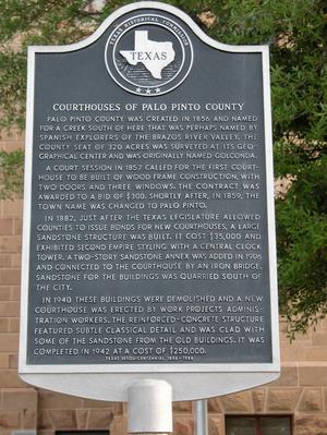 Historic Plaque, Courthouses of Palo Pinto County