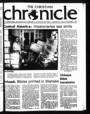 Primary view of object titled 'The Christian Chronicle (Oklahoma City, Okla.), Vol. 38, No. 3, Ed. 1 Sunday, November 1, 1981'.